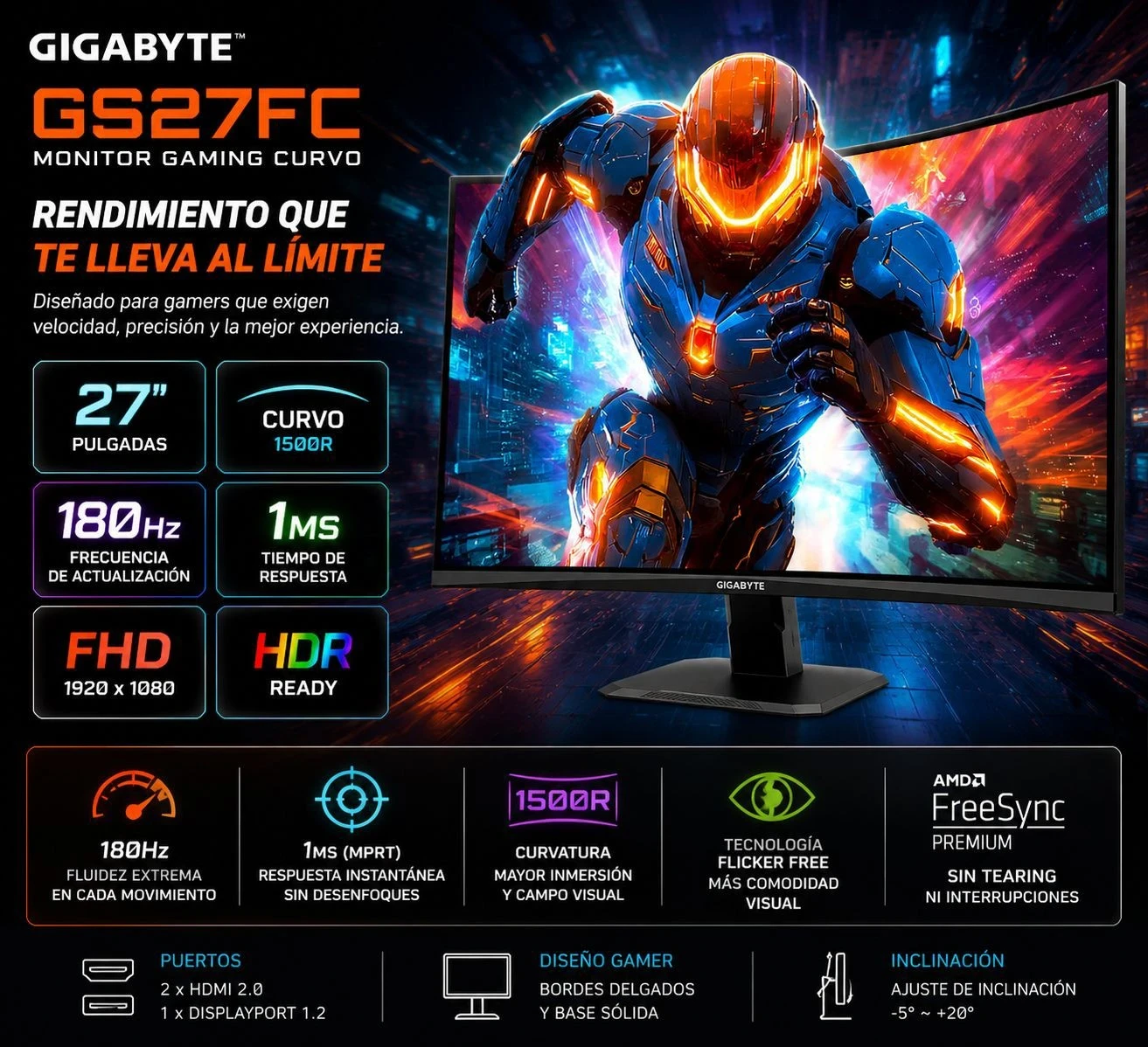 Monitor 27" Gamer, GIGABYTE