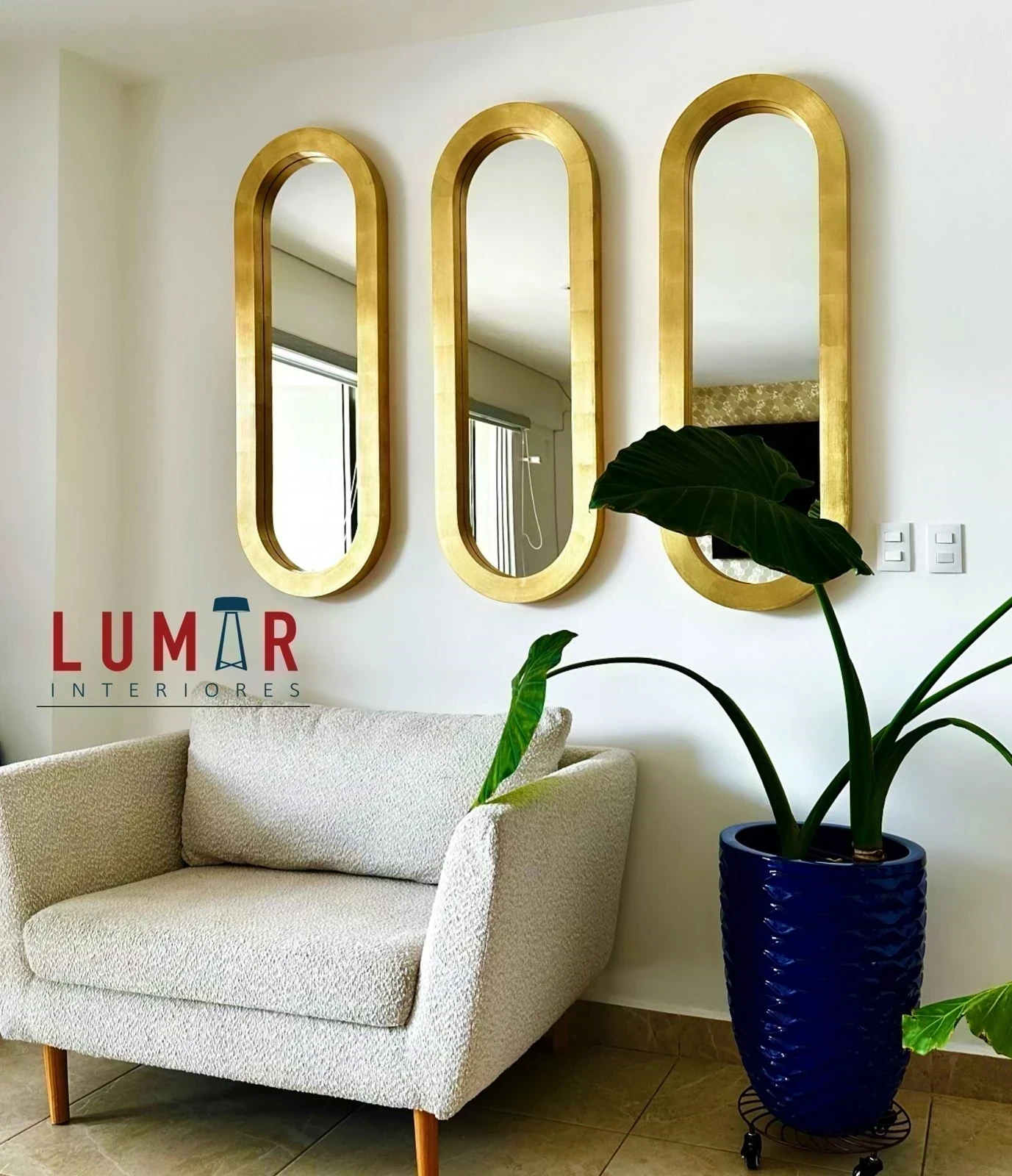 Espejo SET 3 OVALADOS OPULENT 130X45 VARIOS TONOS