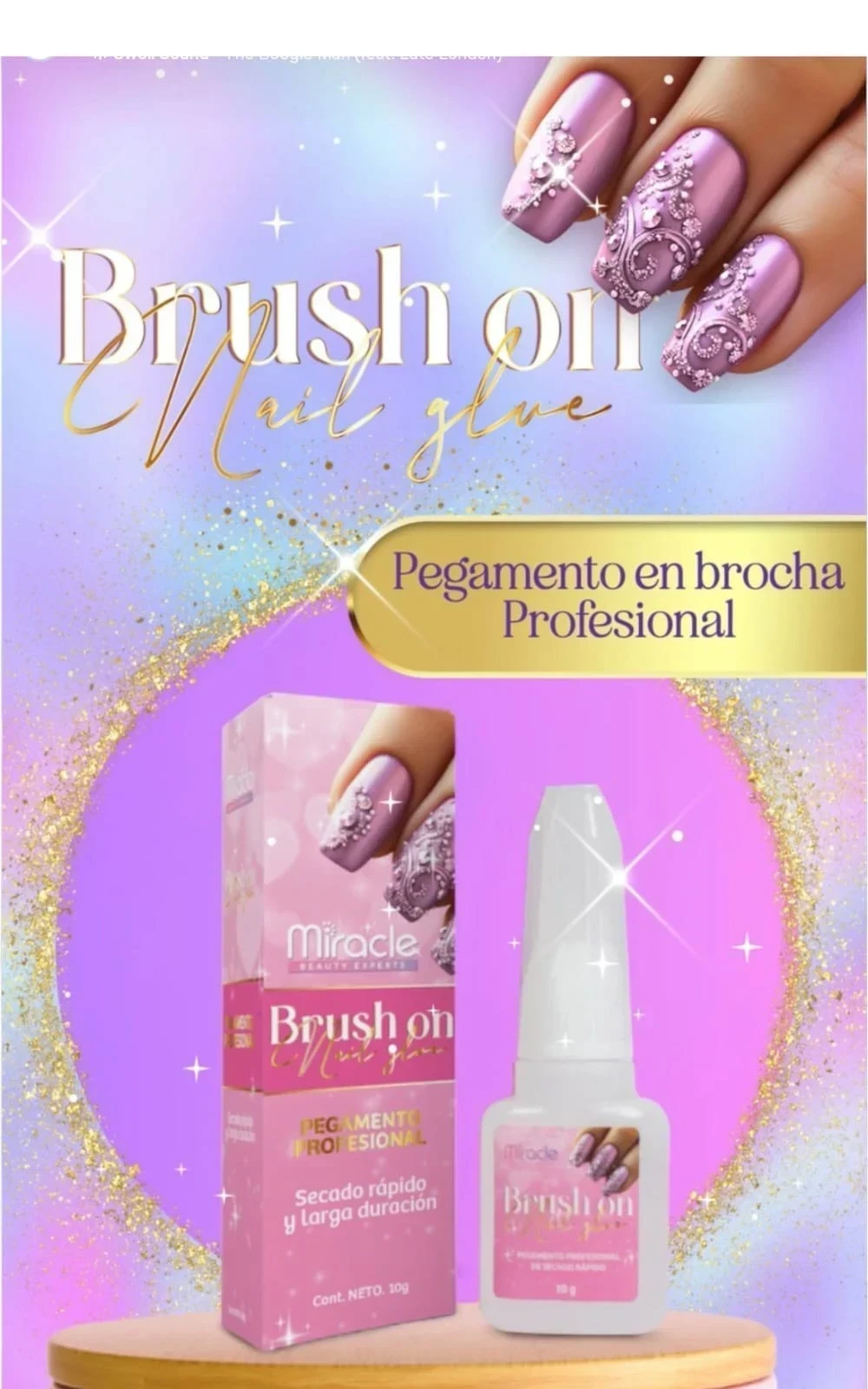 miracle pegante para unas en brocha 1062