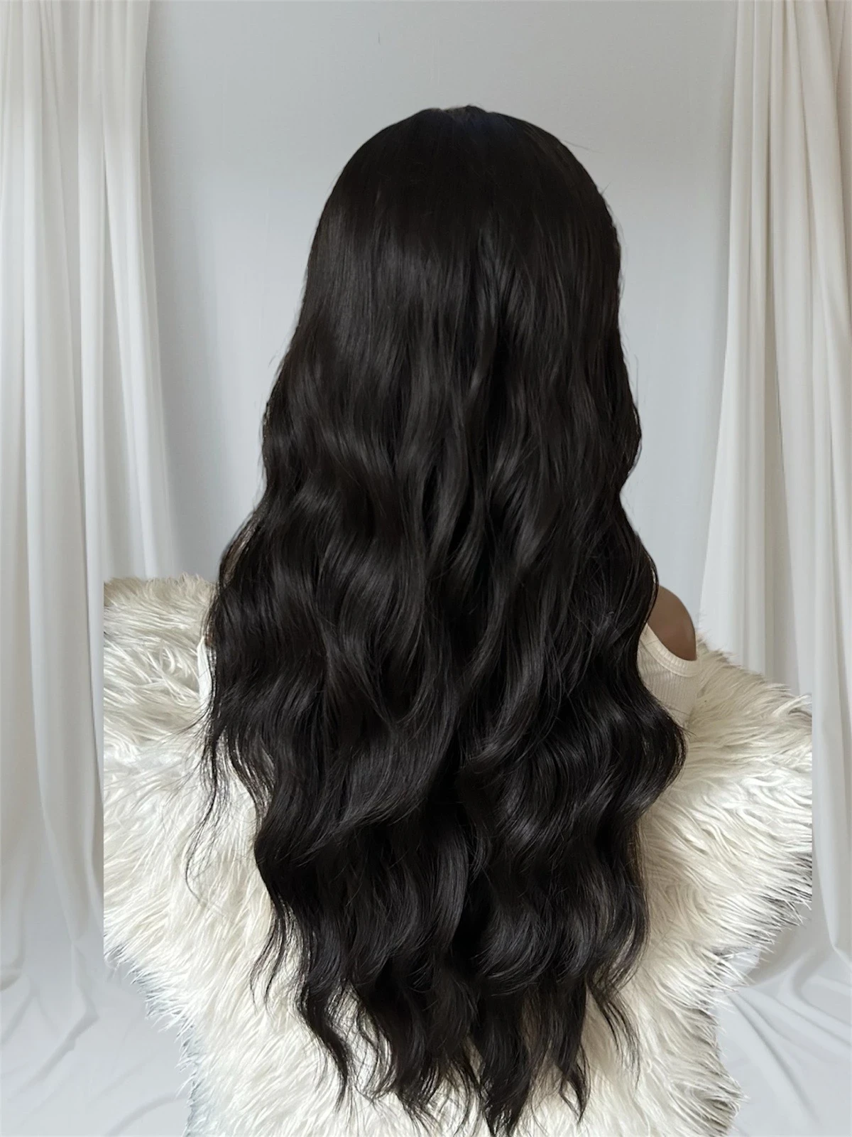 Peluca semi color castano osuro , frontal lace 2x1 de 26"  4