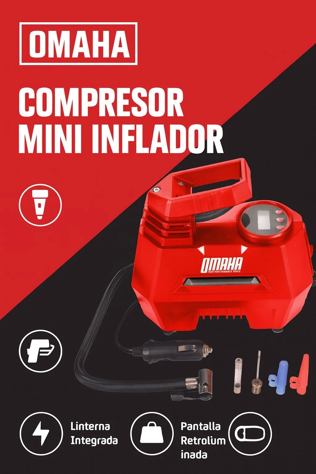 MINI COMPRESOR INFLADOR OMAHA* CAP-12K