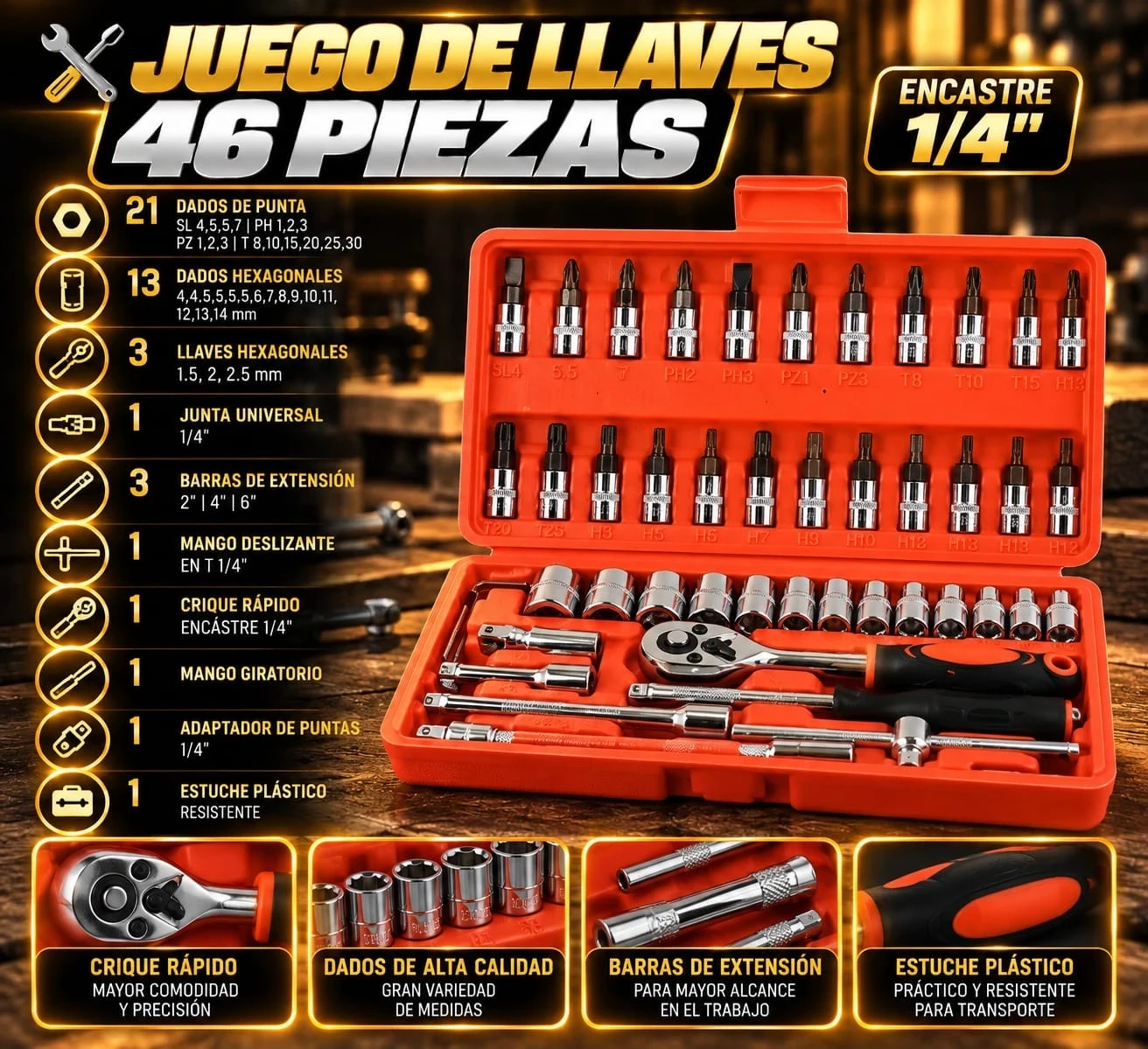 JUEGO DE LLAVES – 46 PIEZAS