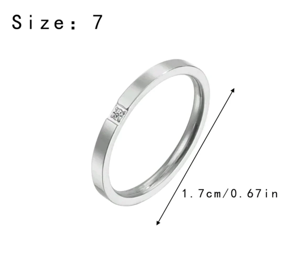 Hermoso de anillo de acero inoxidable en talla 7  2