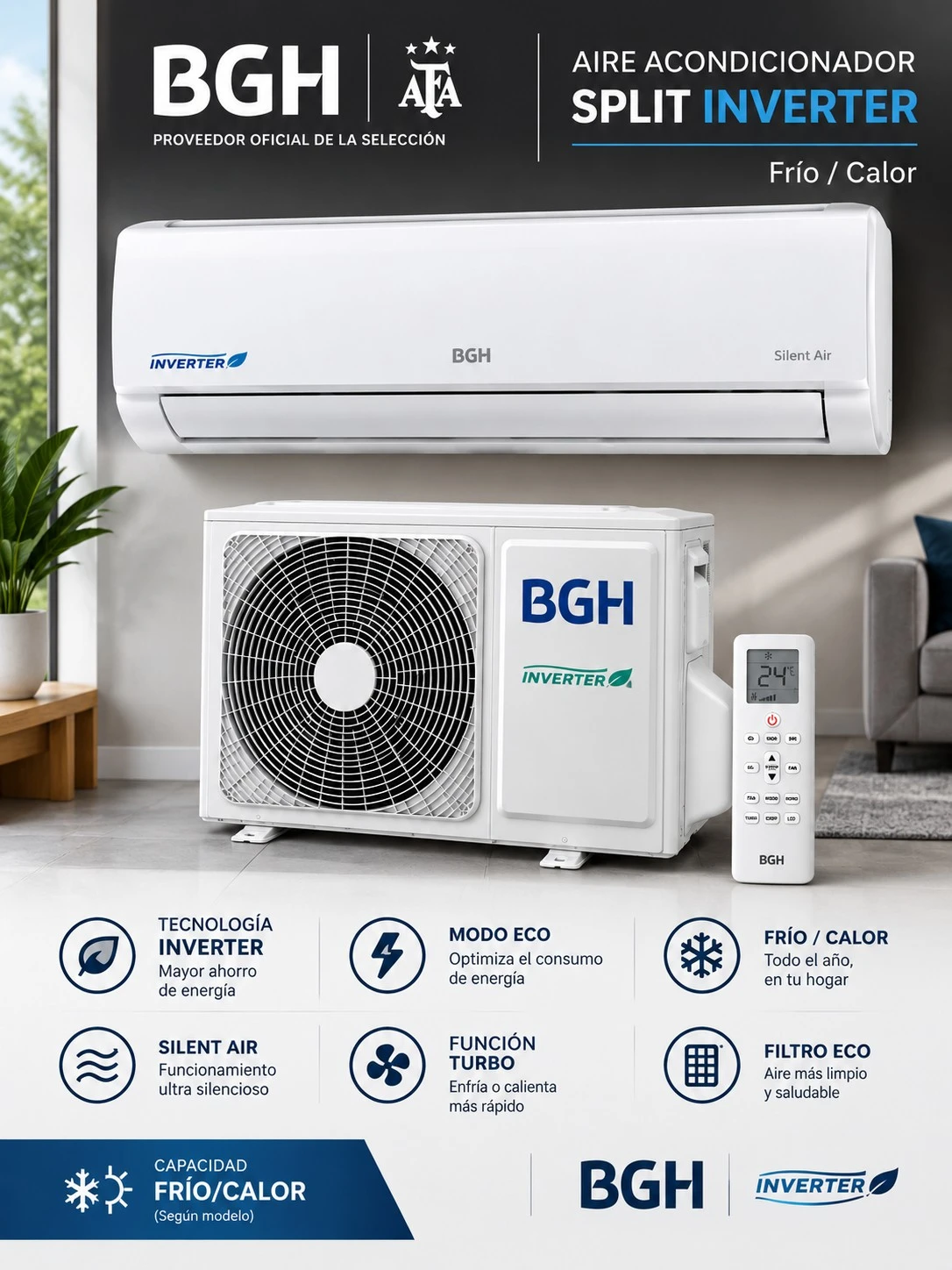 Aire Acondicionado BGH 10600W Inverter_  