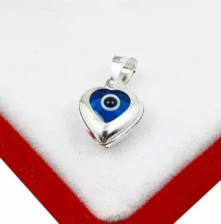 Cadena Soga y Dije Ojo Turco Corazón  2