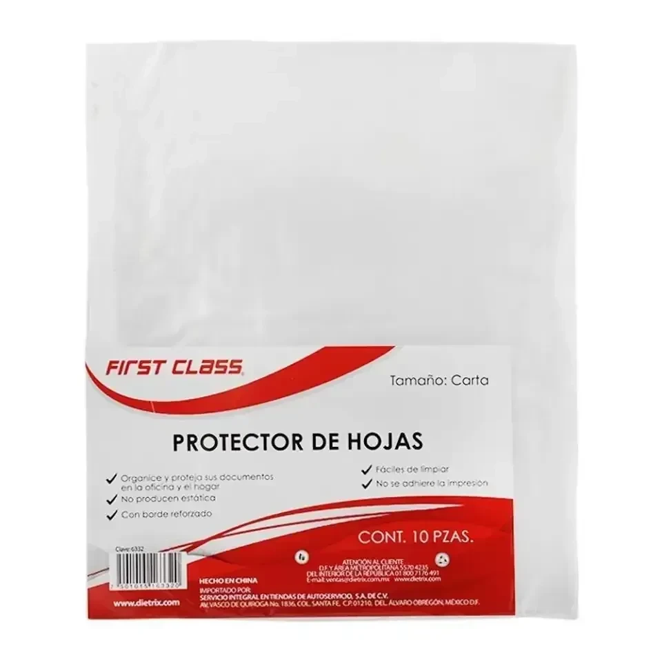 Protector de hojas económico delgado carta 3