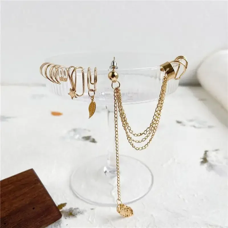 Set x7 Ear Cuff Lenna Dorados REF: B30 3