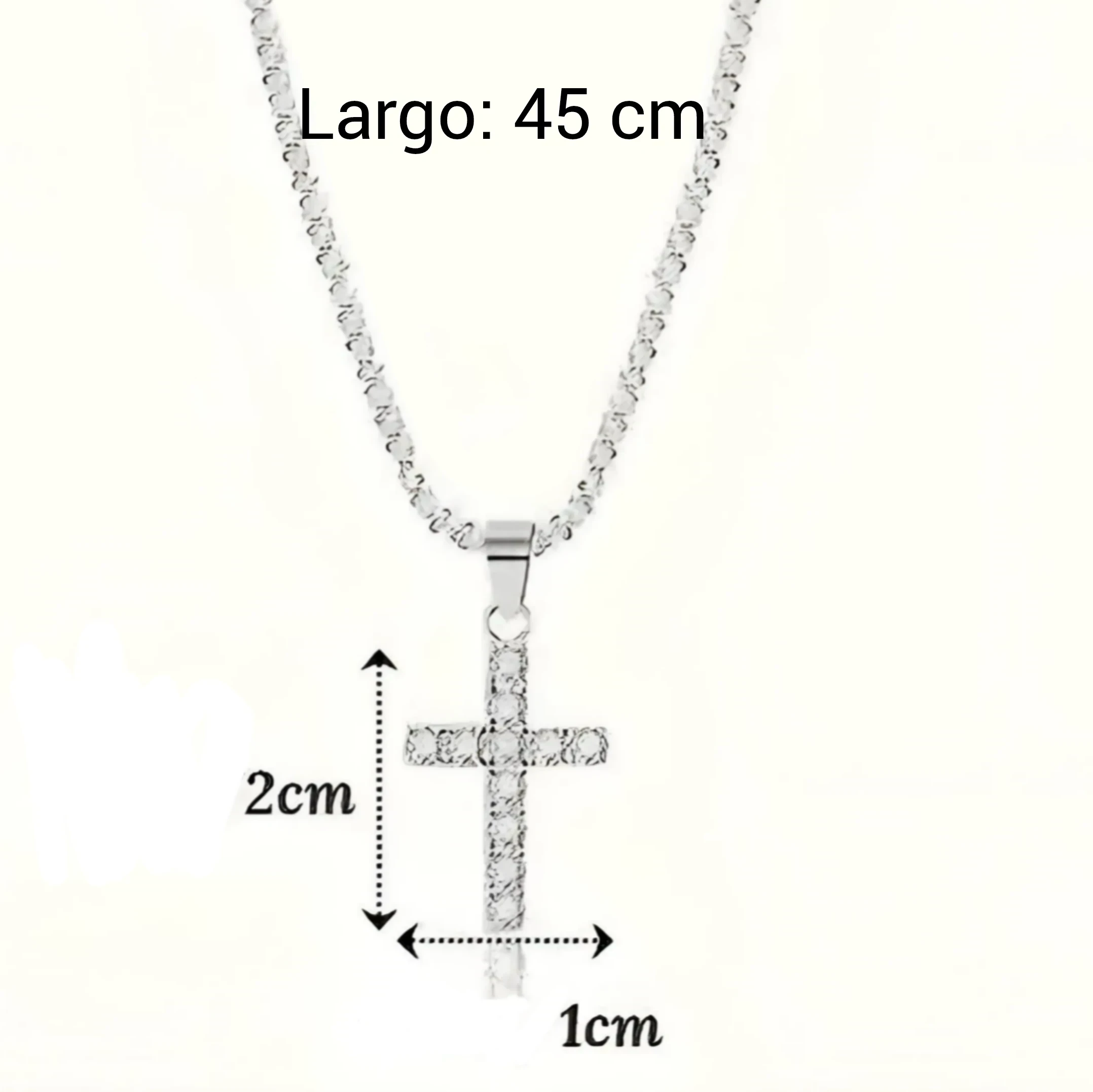 CADENA NIÑA CON CRUZ PLATA 3