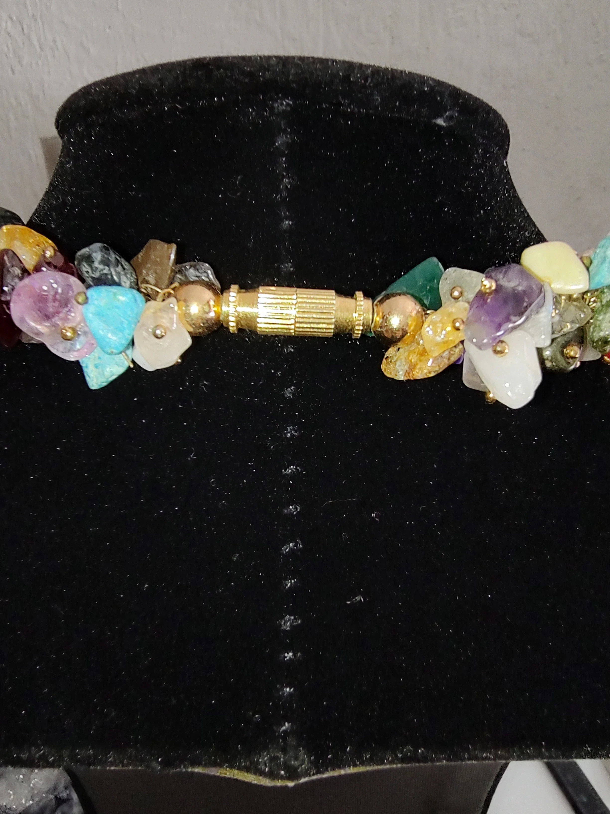 Deslumbrante Collar de piedras semipreciosas mixtas 3