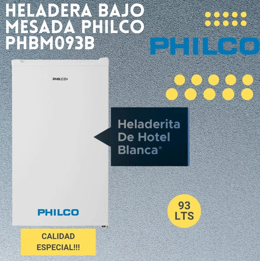  *🧊 *HELADERA PHILCO BAJO MESADA PHBM093B BLANCA 93LTS 