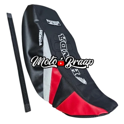 TP XR 150 L / TP XR 190 L / Forro Tapizado triangulo Negro rojo gris cola negra letrero en medio DW