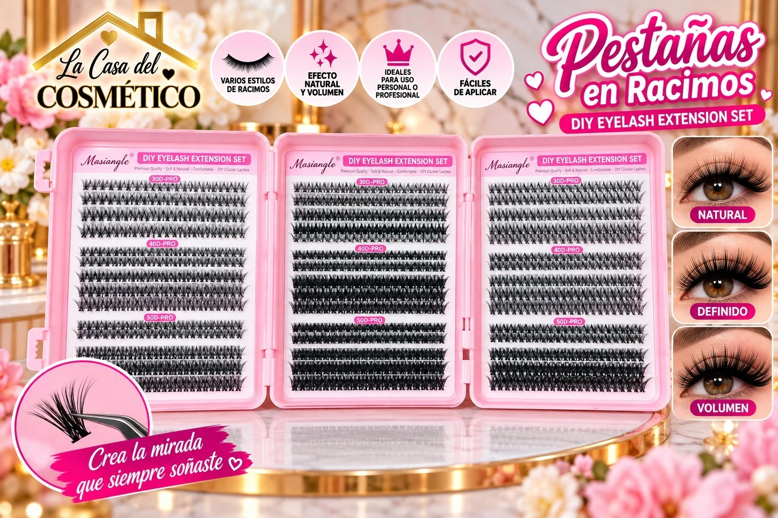 lumera pestaña xl masiangle mirada glam pro 3 en 1 – 30d + 40d + 50d
