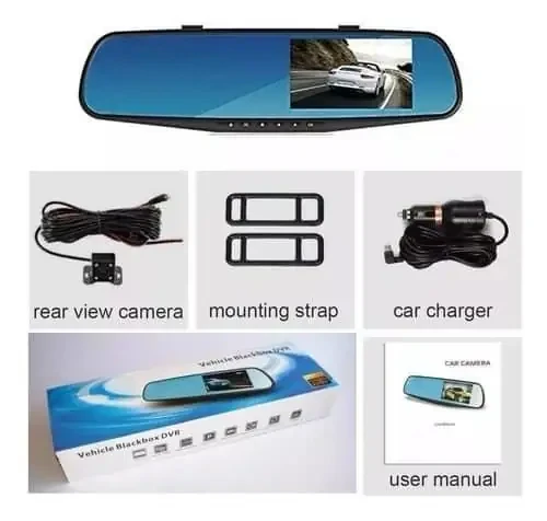 💥 ESPEJO RETROVISOR CON 2 CAMARAS  PEDIDOS: 69442828  🔰Versión mejorada con cámara de visión trasera separada! ¡Las cámaras duales graban simultáneamente. 🔰Funciona igual que un espejo retrovisor normal y tiene una cámara HD de 1080p que registra todo en el camino. 🔰Haz que tu recorrido, estacionamiento y retroceso con tu auto o camioneta sea sencillo y seguro. 🔰3 funciones en 1: - Espejo retrovisor. - Cámara frontal DVR. - Cámara de visión trasera. 🔰Fácil de instalar y de usar, pantalla compartida. 🔰 Se ajusta fácilmente sobre el espejo existente de su vehículo de serie.  🔰 Grabaciones con Visión nocturna y audio incorporado.  🔰 Micrófono incorporado y altavoz. 🔰 Lector de Tarjeta Micro SD (Soporta hasta 32 GB).  🔰 Líneas guías de reversa. (Asegurarse de conectar el cable de reversa, color rojo) 🔰 4 leds blancos que se activan con la reversa. 🔰 Pantalla TFT Full HD 1080p de 4,3 pulgadas. 🔰 Grabación en bucle continuo, sin fugaz 𝗘𝗦𝗣𝗘𝗖𝗜𝗙𝗜𝗖𝗔𝗖𝗜𝗢𝗡𝗘𝗦 ✔️Resolución de video:  Full HD (1920x1080), HD (1280x720) ✔️Formato del vídeo:H.264, audio: AAC ✔️Formato de foto: Jpeg ✔️Lente de la cámara nivel 120 °A+ ✔️Frecuencia actual 50HZ/60HZ ✔️Interfaz de alimentación: 12-24V 2A ✔️Batería: 400 mAh incorporado ✔️Ángulo de visión: 120º ✔️Fuente de alimentación: 12V. ✔️Dimensiones Retrovisor: 8 x 30 cm (Alto x Ancho) ✔️Dimensiones Camara Trasera: 2.2 x 2.2 cm ✔️Largo del cable cámara trasera: 5.5 mts. ✔️Peso: 200 g 𝗖𝗢𝗡𝗧𝗘𝗡𝗜𝗗𝗢 𝗗𝗘𝗟 𝗣𝗔𝗤𝗨𝗘𝗧𝗘 ✔️1 x Cámara retrovisor  ✔️1 x Cámara trasera ✔️1 x Cable para cámara trasera  ✔️1 x Cable conexión cigarrera ✔️1 x Cinta doble impacto para cámara trasera ✔️2 x Tornillos para cámara trasera ✔️2 x Soportes para montar al retrovisor  ✔️1 x Manual  💥TENEMOS TIENDA FISICA  💥REALIZAMOS ENVIOS A TODO EL PAIS, PROVINCIAS Y A DOMICILIO 2