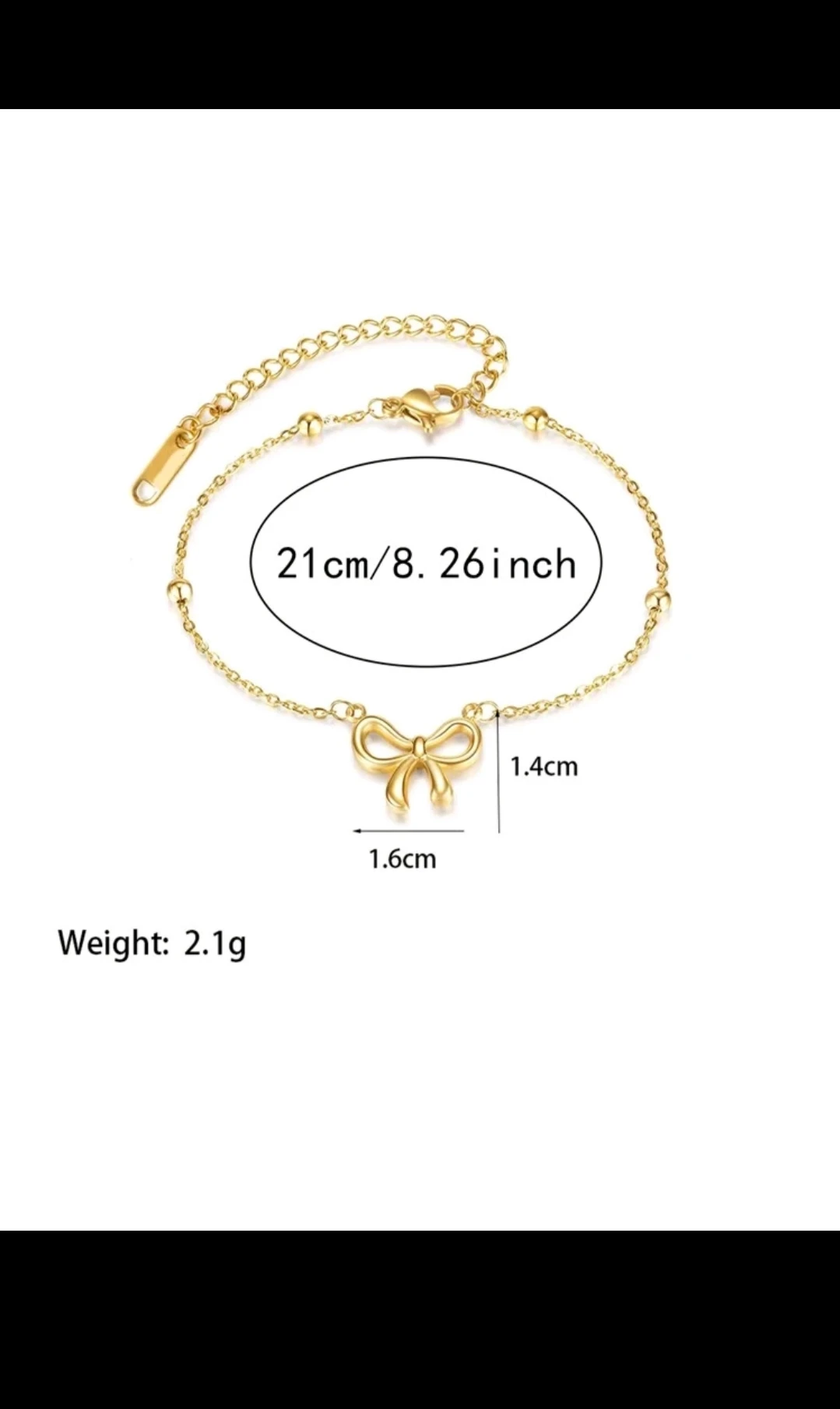 Brazalete de cadena con eslabón/ Diseño de lazo 🎀 5