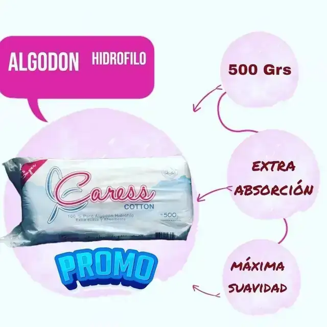 Algodon Cares 500gr Hidrofilo Extra Suave Y Absorbente