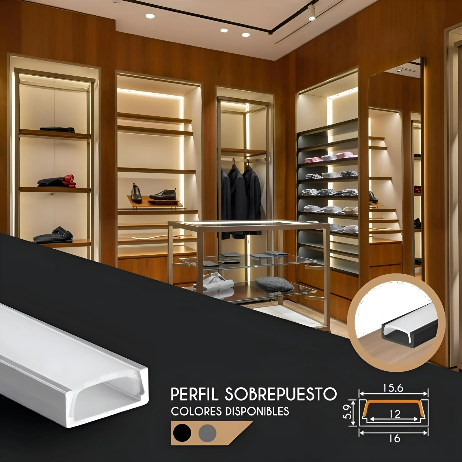 PERFIL ALUMINIO NANO GRUESO 3MTS
