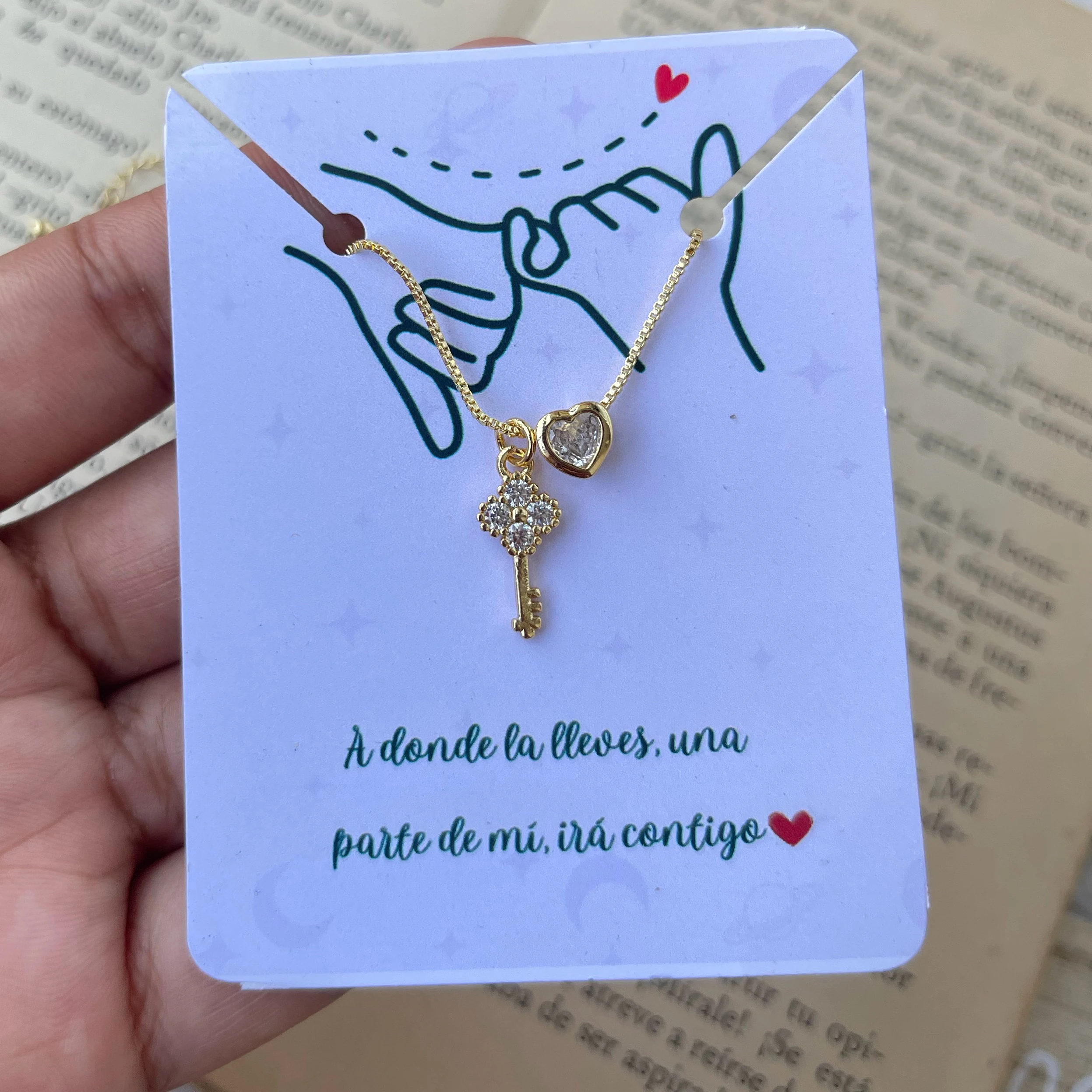 Cadena llave corazón 