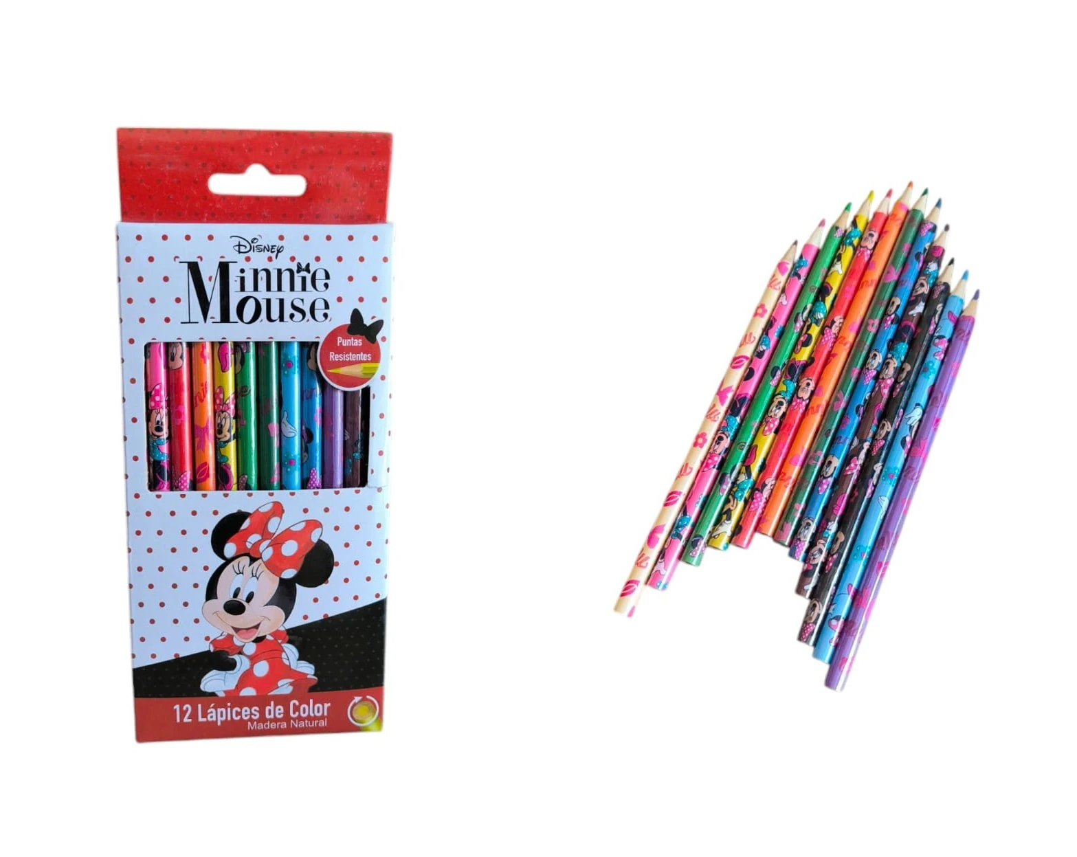 Colores de Madera 12 pz MINNIE MOUSE