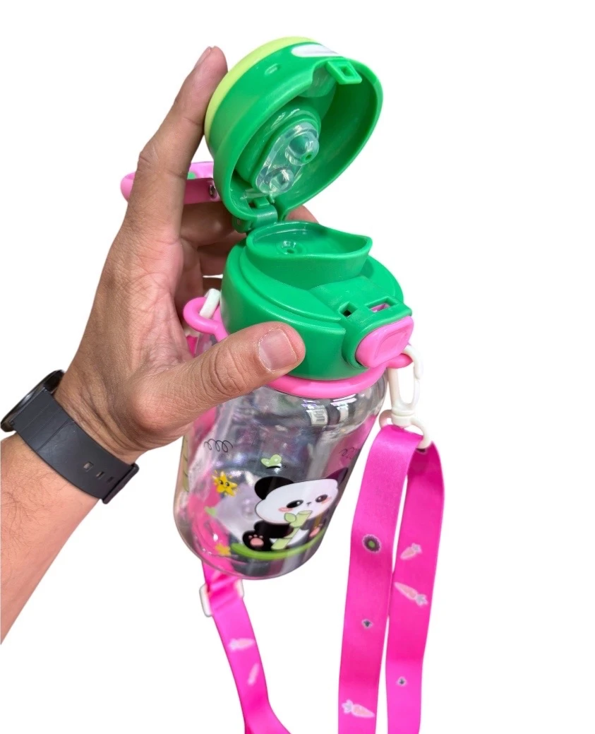 Cantimplora Infantil Kawaii Doble Boquilla con Correa Ajustable 6
