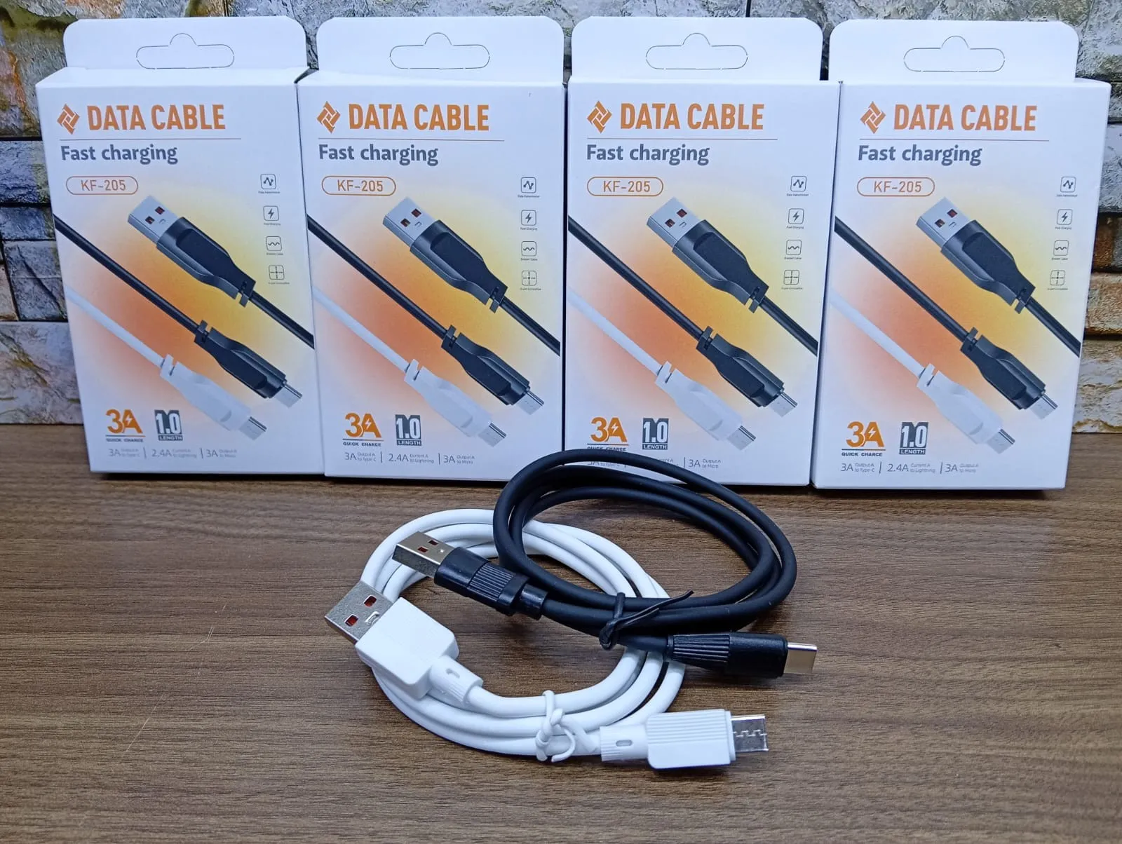 CABLE USB/TIPO C KF-205 3A 1M