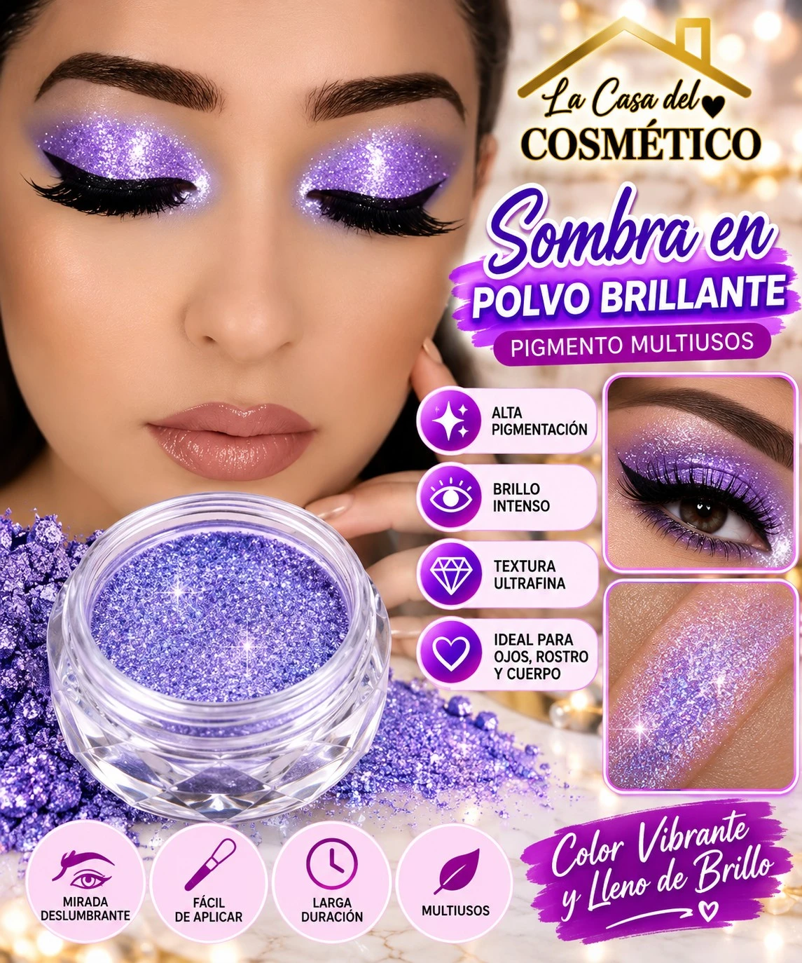 lumera destello amatista – sombra glitter lila brillante