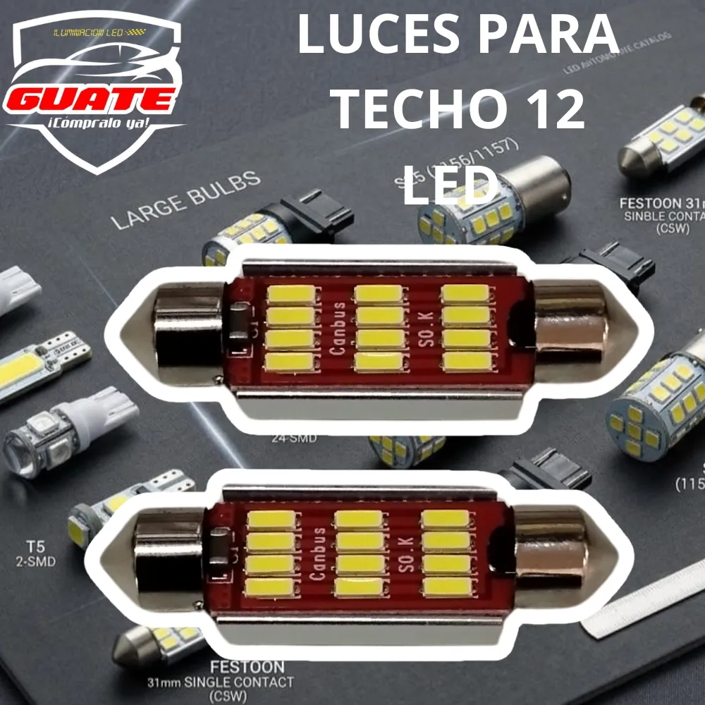 LUCES DE TECHO 12 LED BLANCAS 
