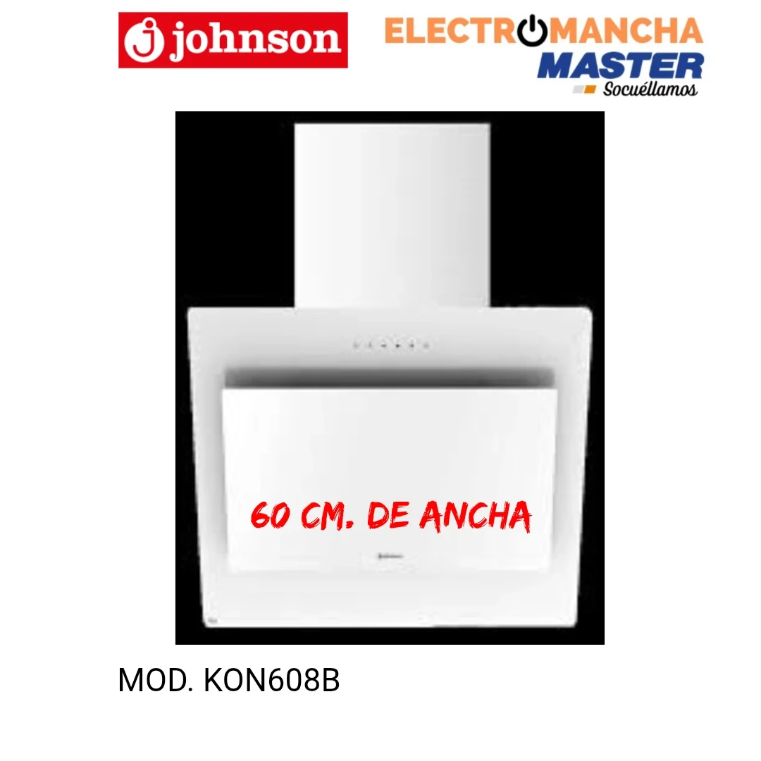 CAMPANA DECORATIVA JOHNSON KON608B 60 CM. 800M/3 CRITAL BLANCO A  2