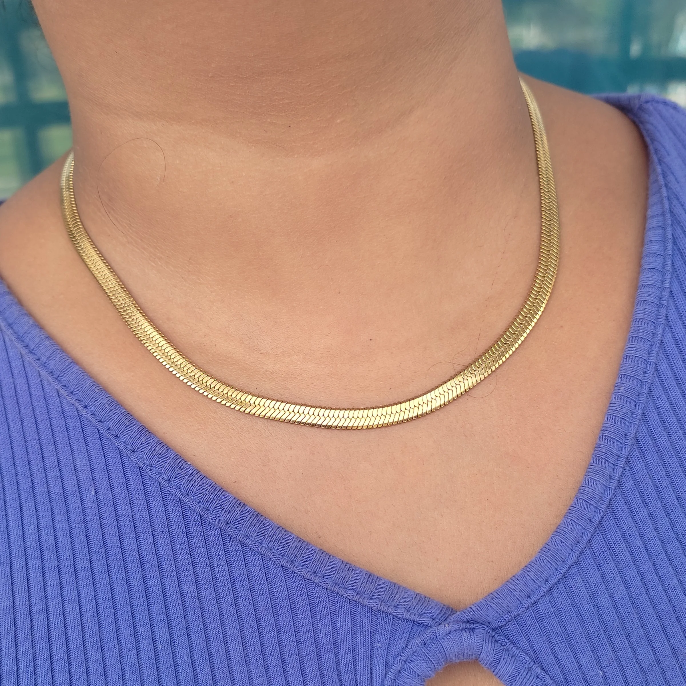 CADENA GOLD SNAKE PLANA GRUESA 2