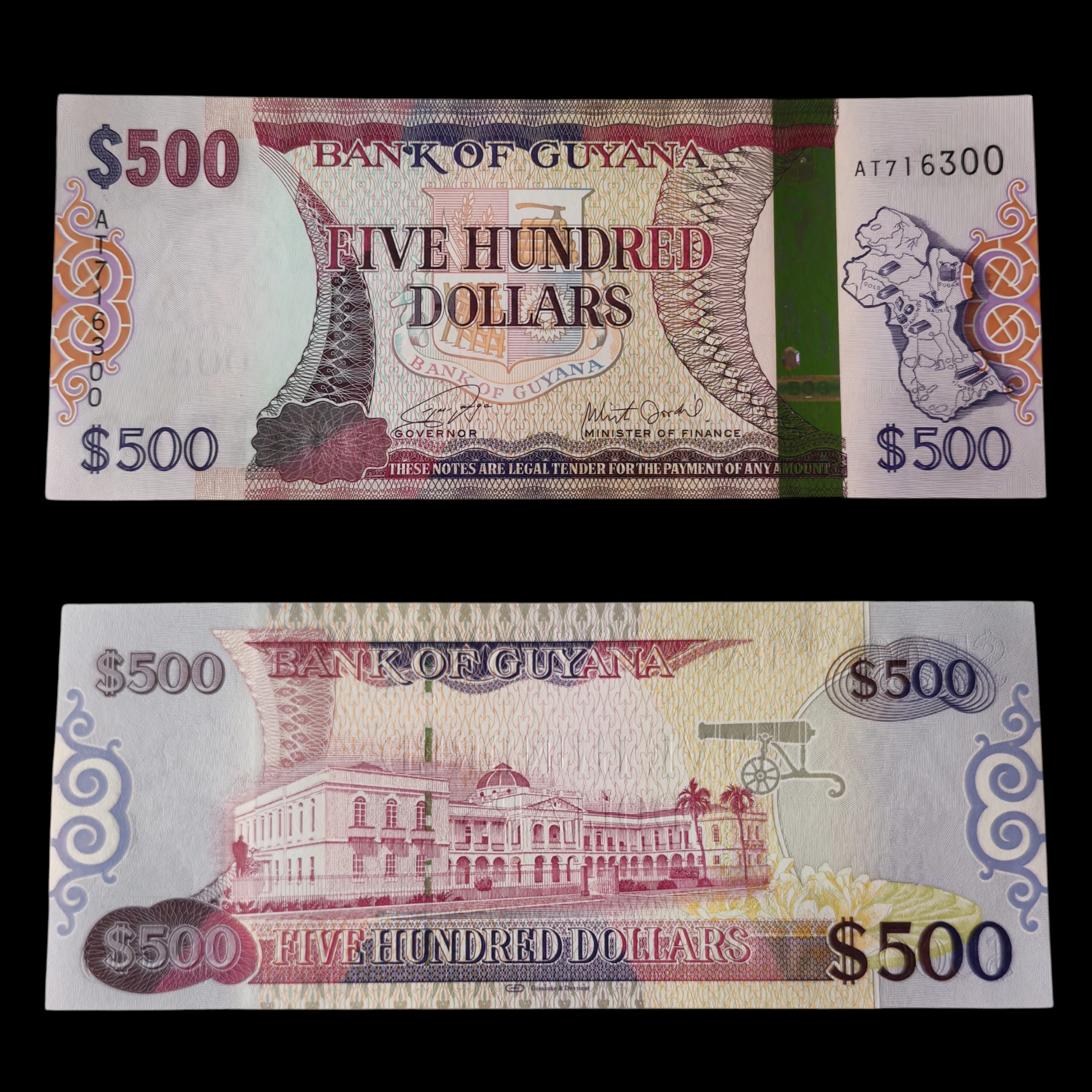 ° Guyana 500 dolares UNC