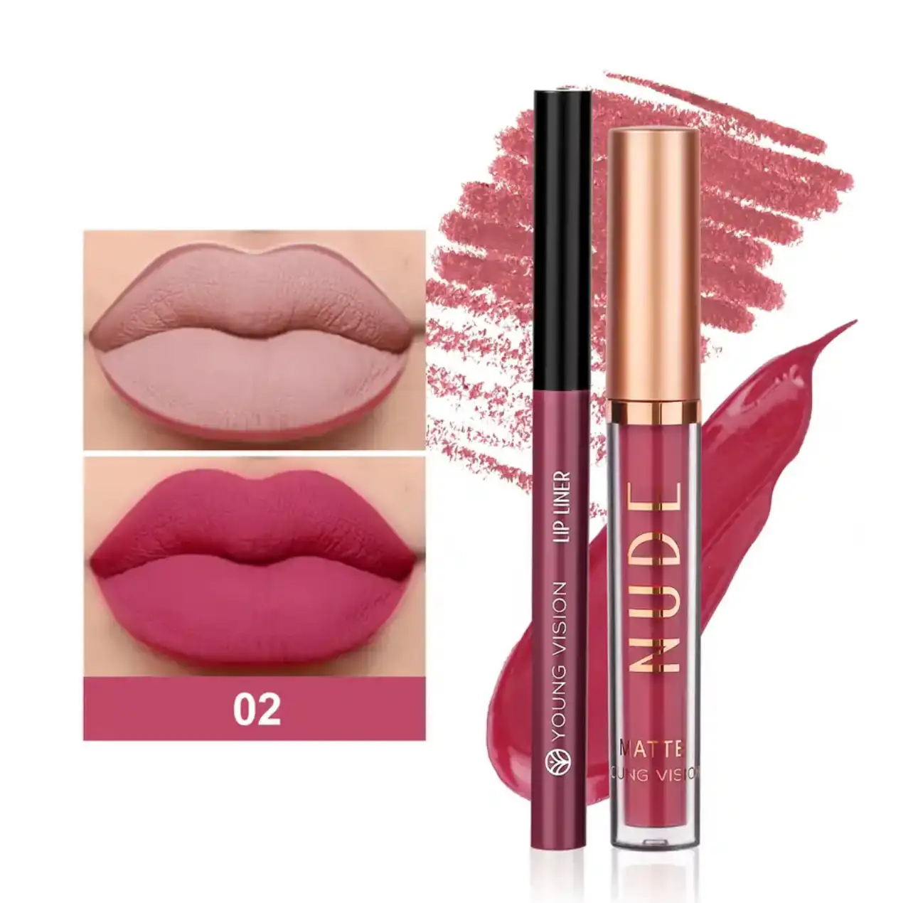 Lip Kit Mate, Delineador + Labial YV  2
