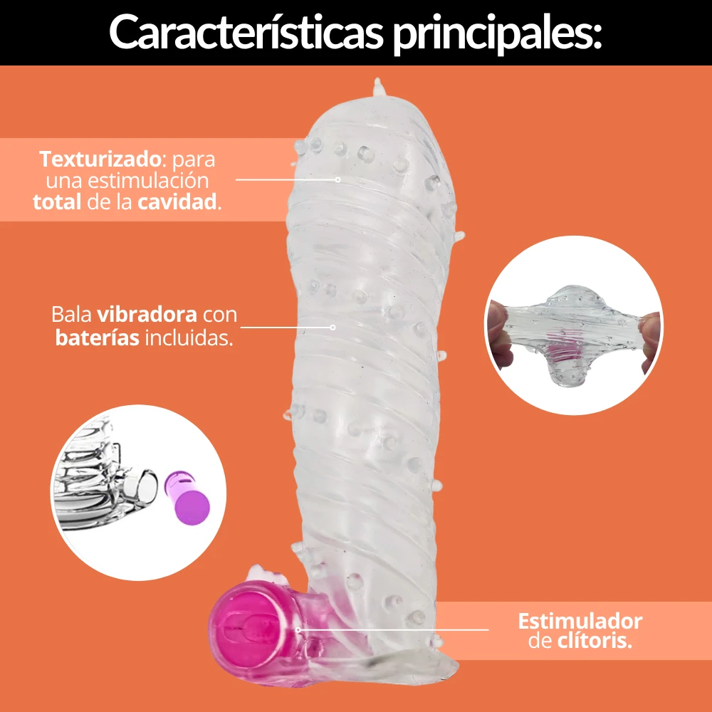 Vibrador funda pene extensión  3