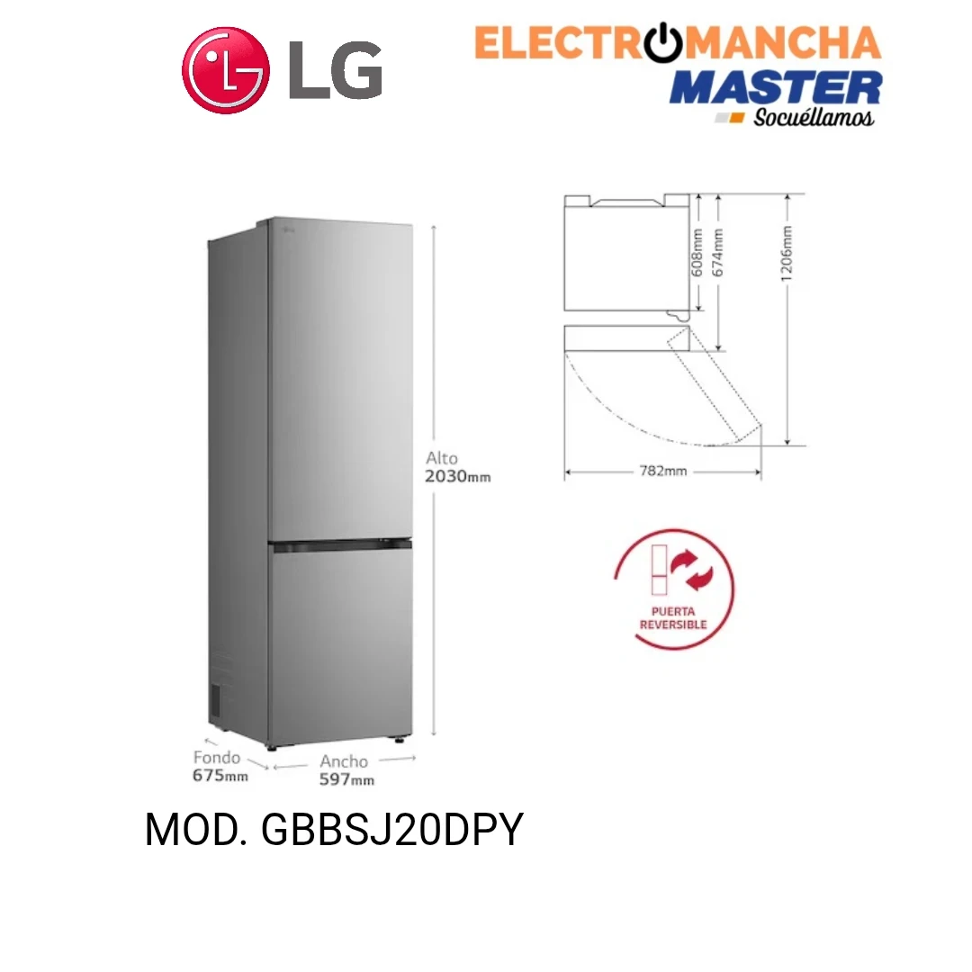 FRIGO COMBI LG GBBSJ20DPY INOX 2,03*60 CLASE D 2