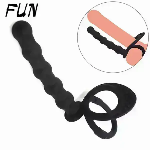 Doble Anillo con dildo A008 3