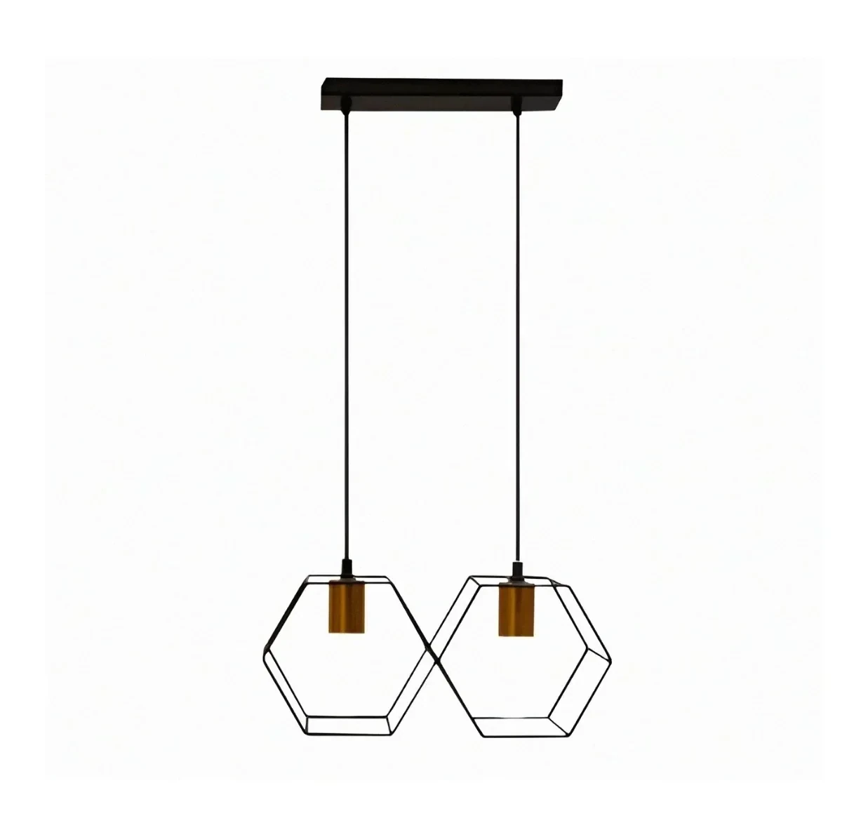 LAMPARA COLGANTE HEXAGONAL 2L E27