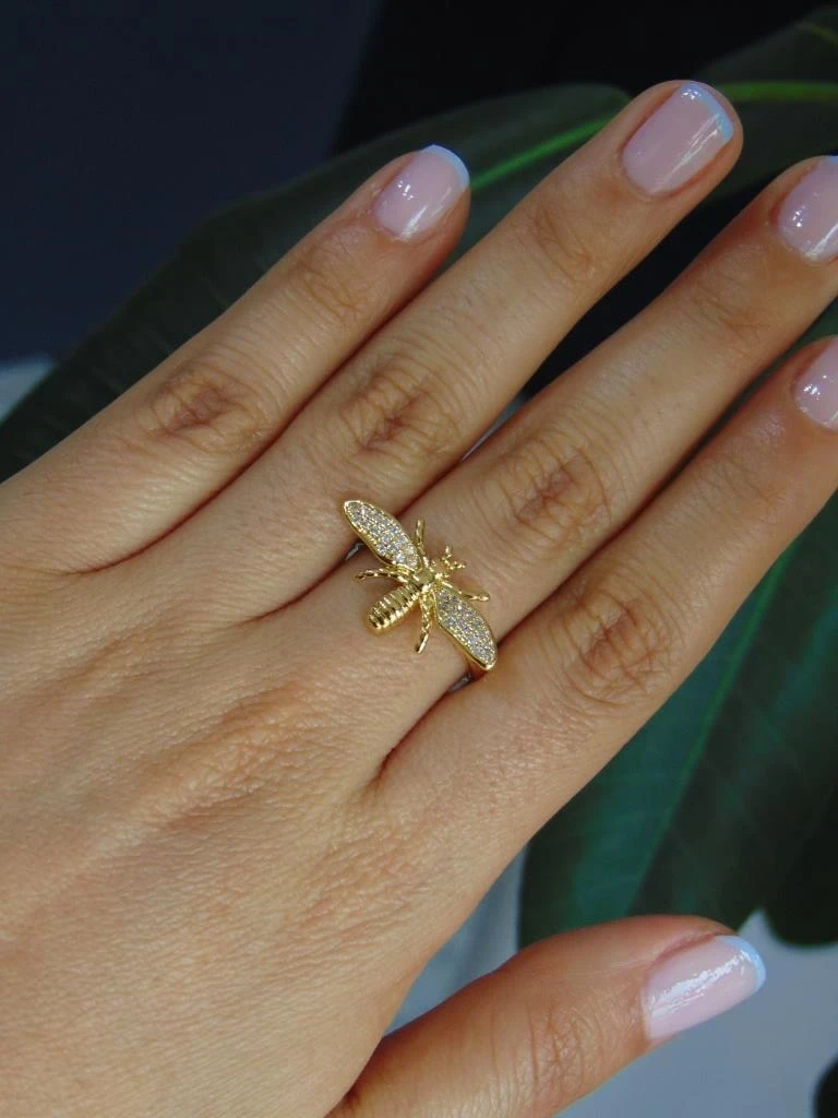 ANILLO ACERO DOR ABEJA 2