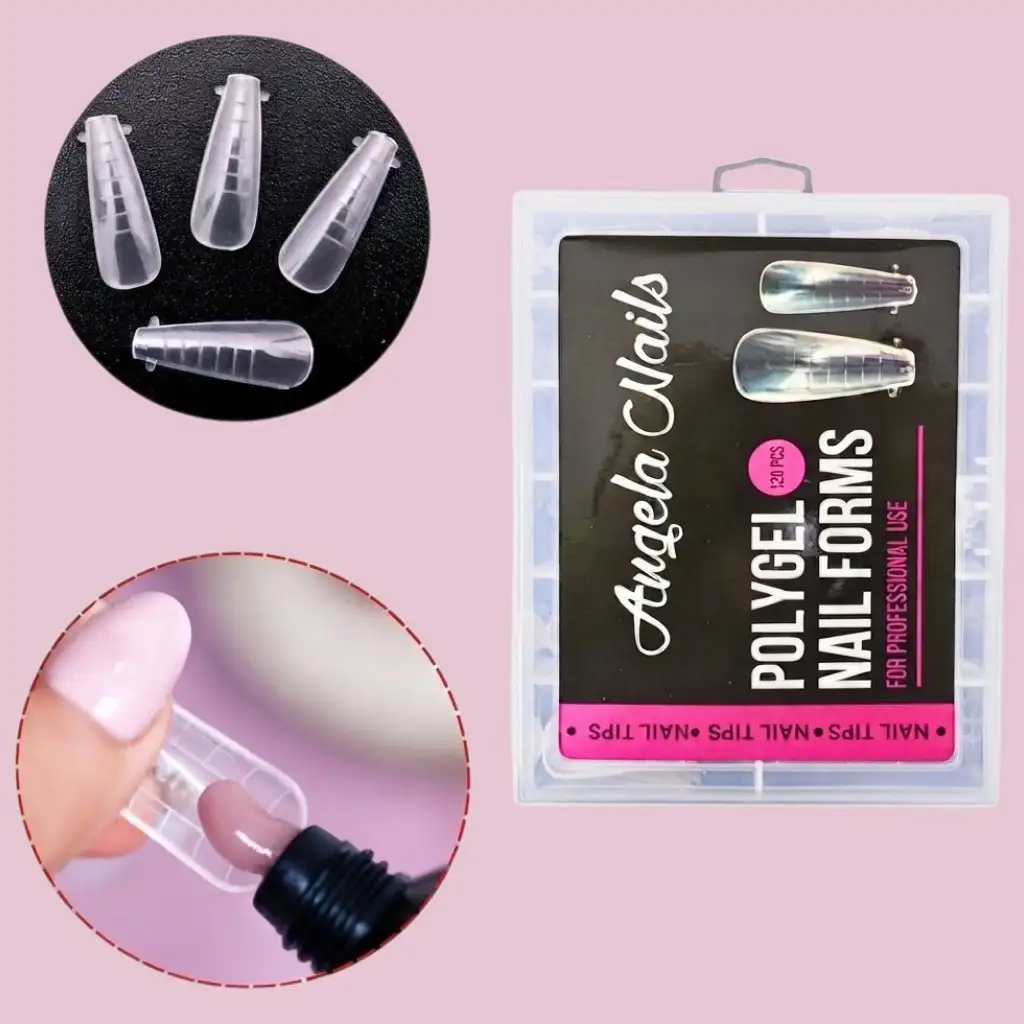 Estuche 120 Moldes Uñas para Poligel Angela Beauty