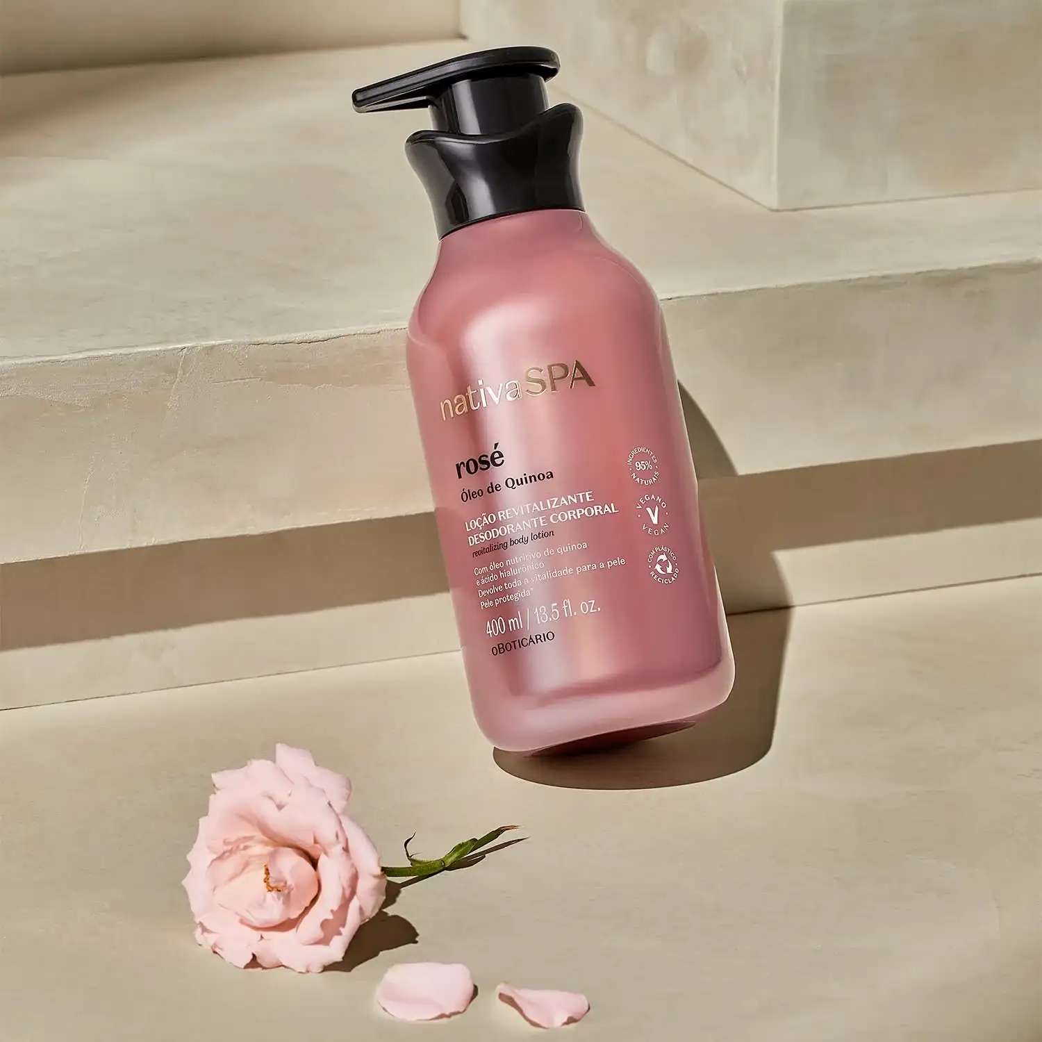 Nativa SPA Loción Desodorante Revitalizante Corporal Rose, 400ml 2