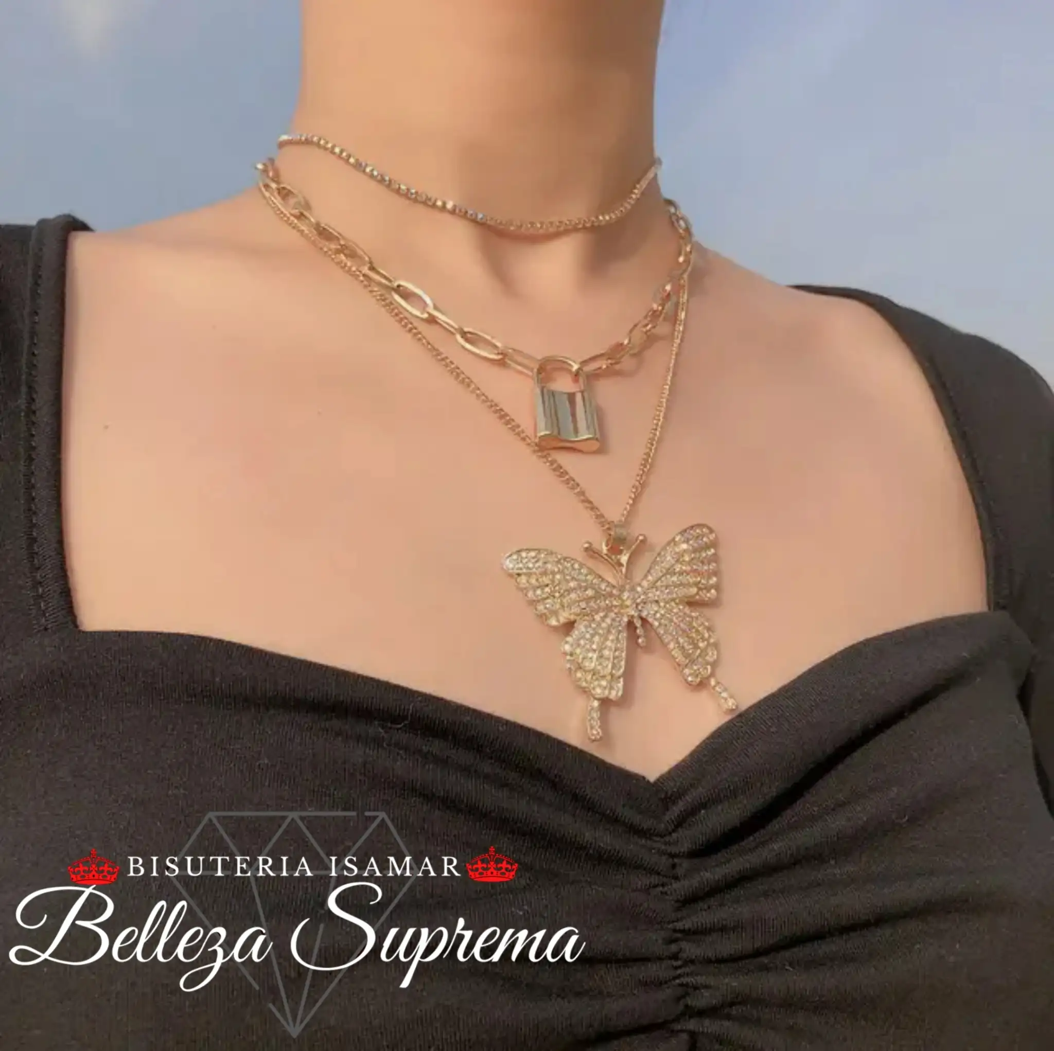SET DE 3 COLLARES MARIPOSA  2