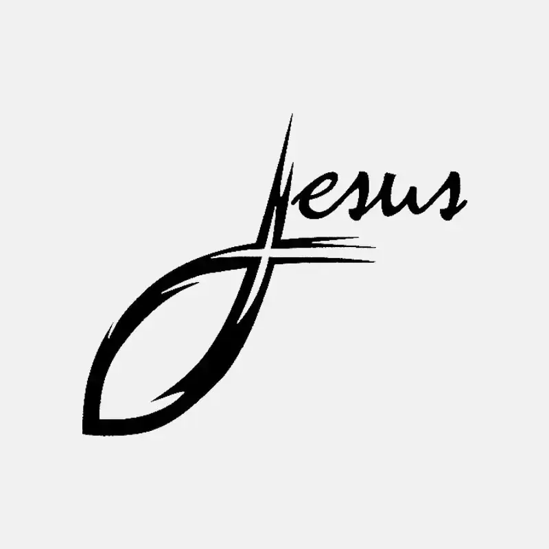 Emblema JESÚS vinilo negro