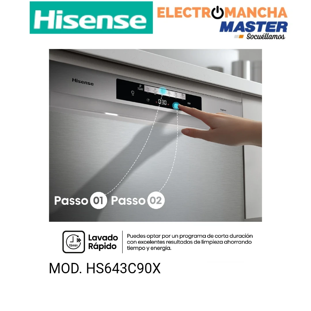 LAVAVAJILLAS HISENSE HS643C90X INOX 3 BANDEJA C 7
