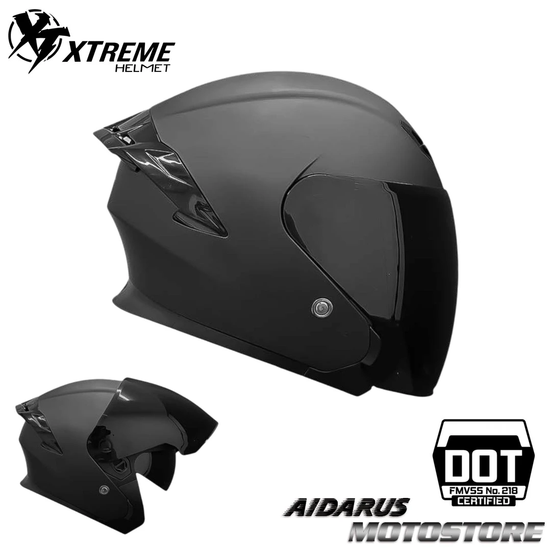 CASCO SEMIABIERTO XTREME XT717 NEGRO MATE