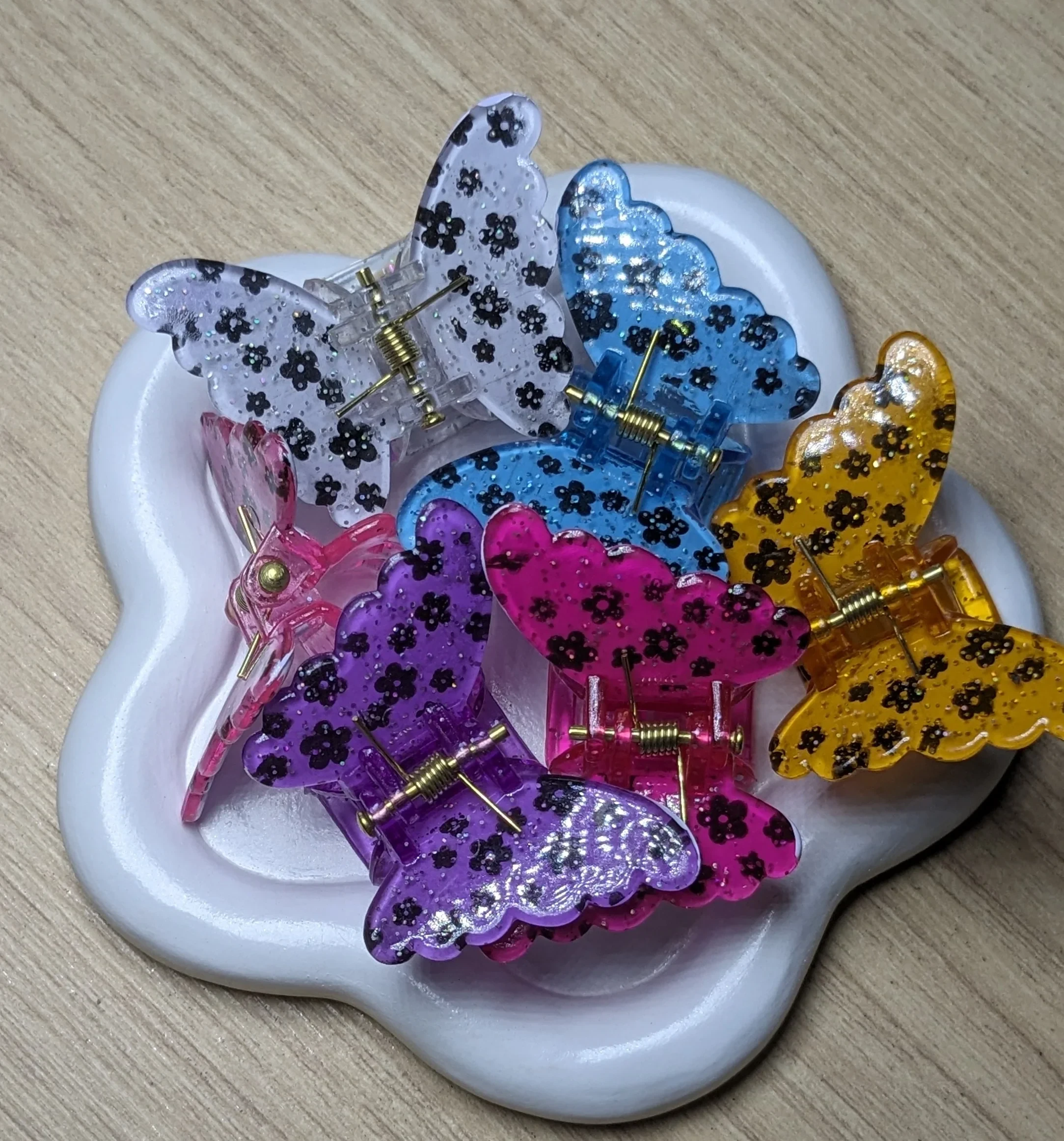 Vinchas de mariposas con florecitas set 12