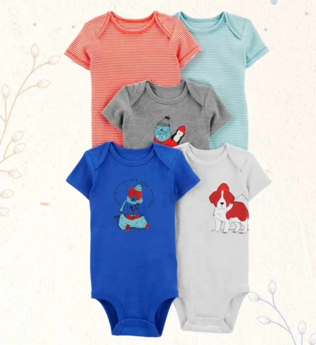 Set 5 bodys manga corta