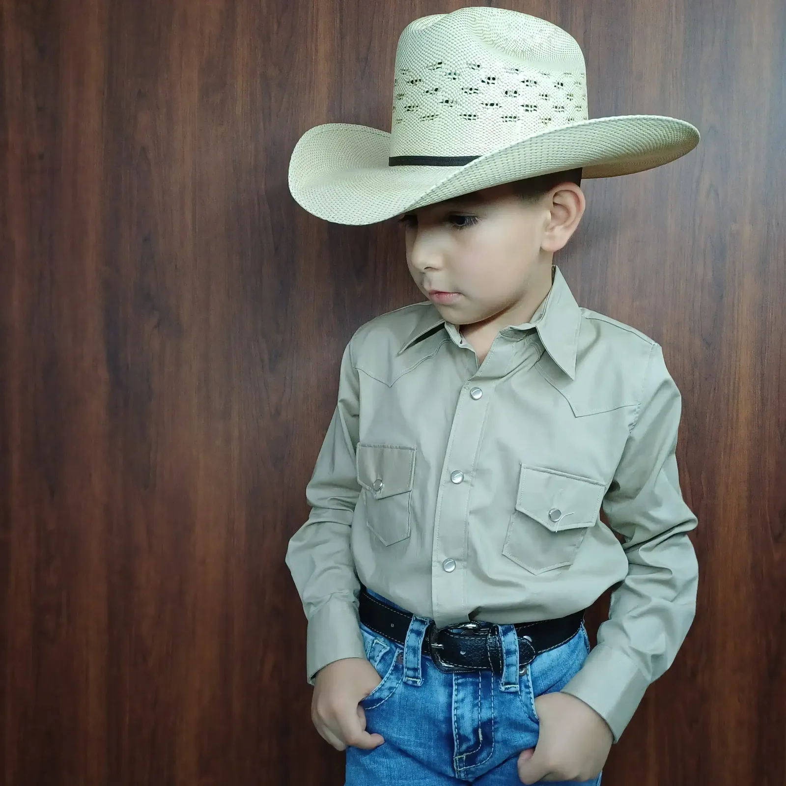 CAMISA DE NIÑO KAKI