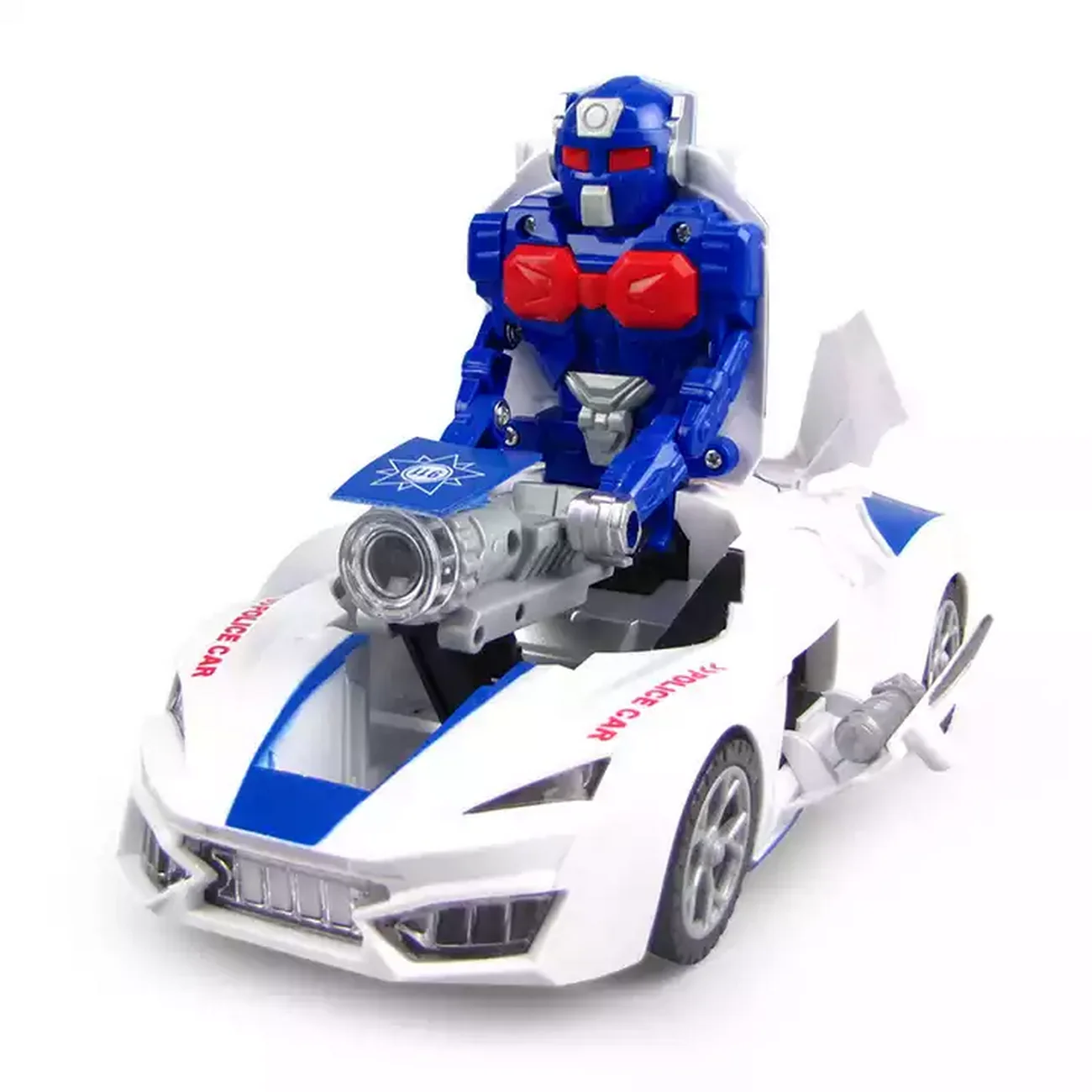 Carro Robot Policía Transformer Luces 3