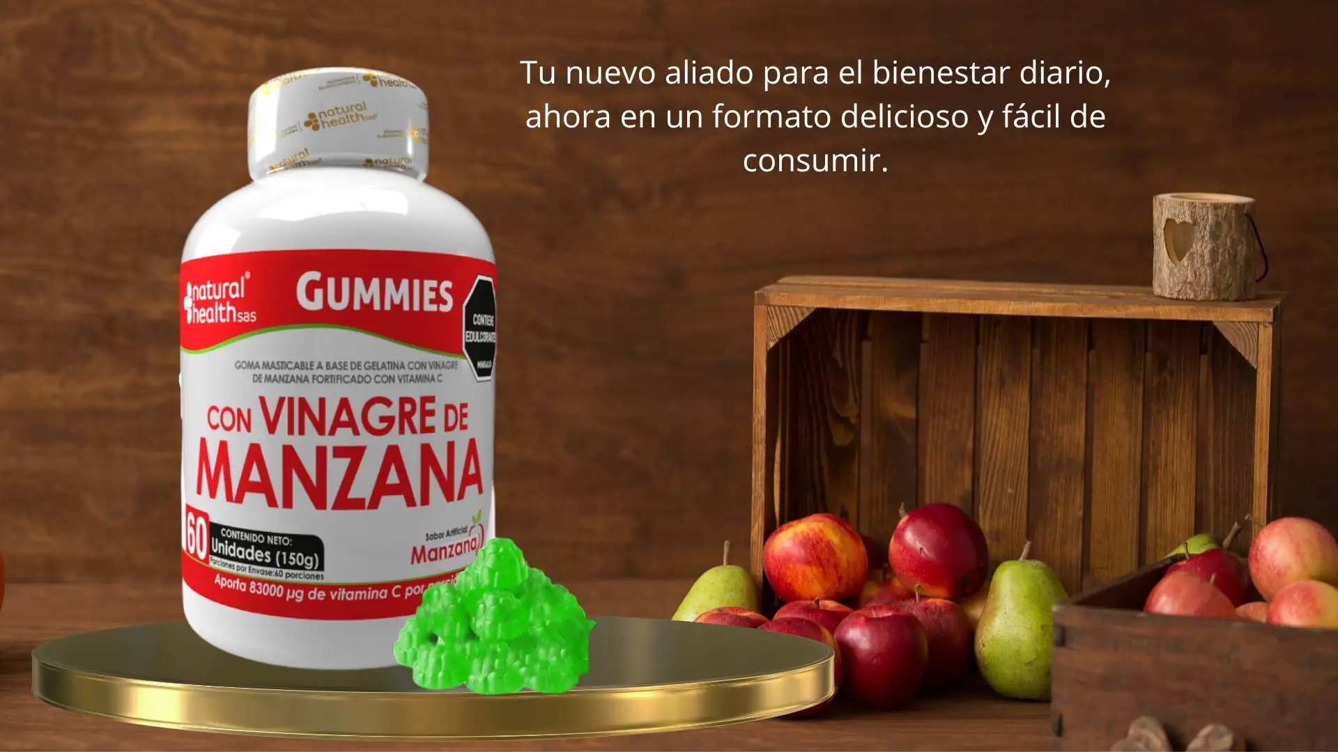 Gummies con vinagre de manzana verde + vitamina C 2