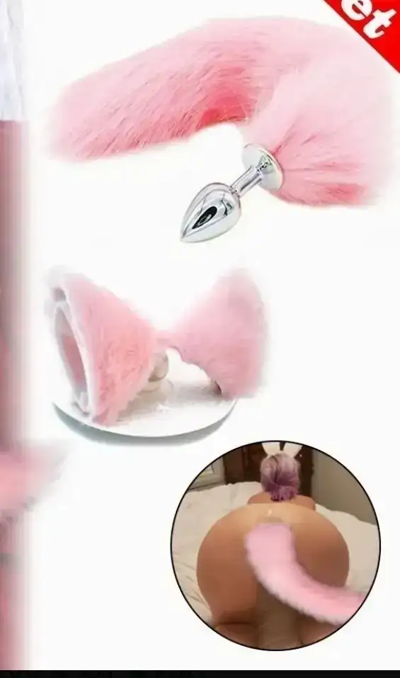 Plug cola rosa con orejas 