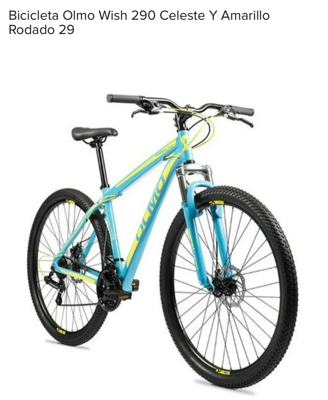 Bicicleta OLMO Wish Rod. 29 Celeste/Amarillo Talle 18