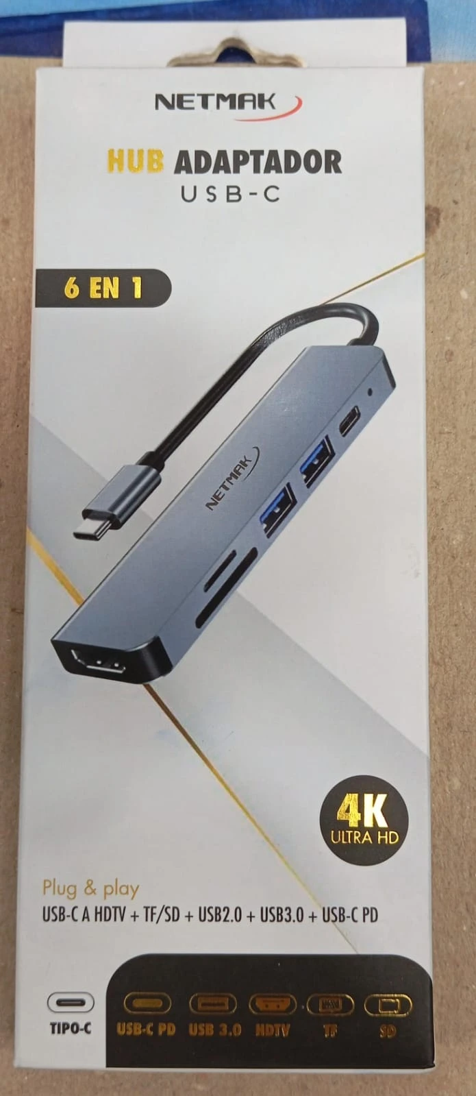 ADAPTADOR NETMAK USB-C NM-6EN1