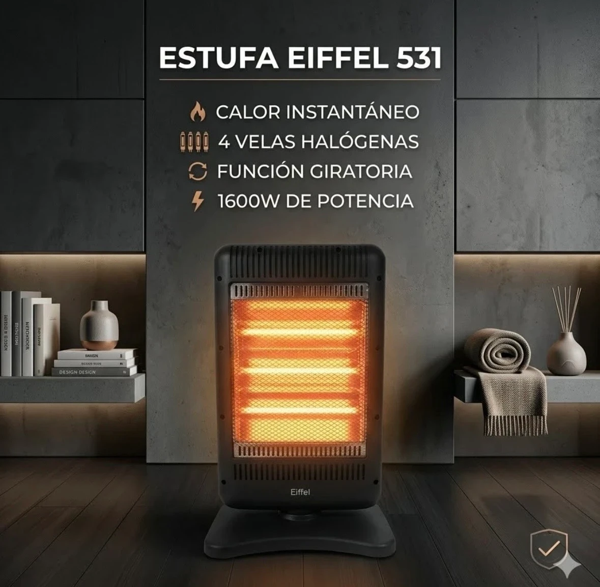 ESTUFA EIFFEL GIRATORIA 4 VELAS 2